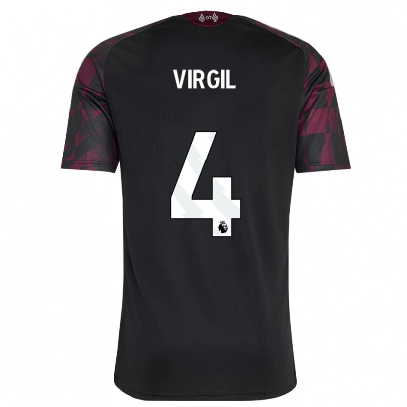 Danxen Dames Virgil Van Dijk #4 Zwart Wit Paars Thuisshirt Derde Tenue 2026/27 T-Shirt