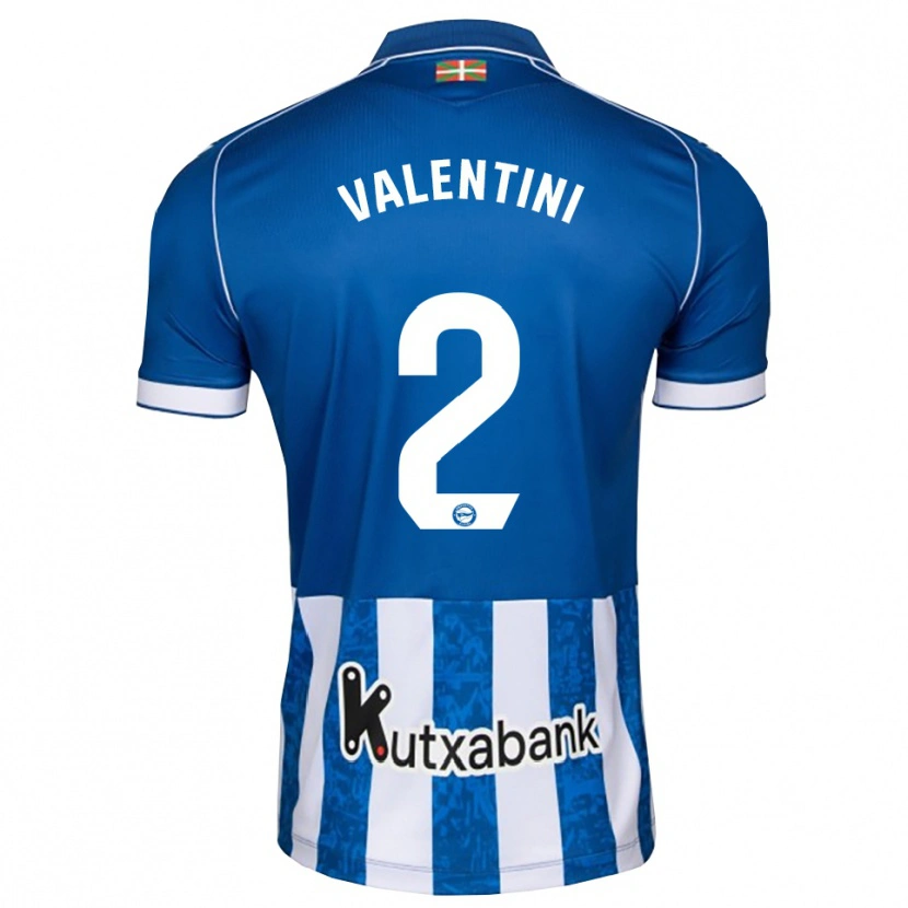 Danxen Kinderen Nicolás Valentini #2 Blauw Wit Zwart Thuisshirt Thuistenue 2026/27 T-Shirt