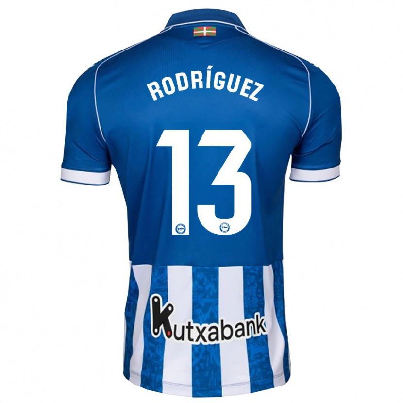 Danxen Kinderen Adrián Rodríguez #13 Blauw Wit Zwart Thuisshirt Thuistenue 2026/27 T-Shirt