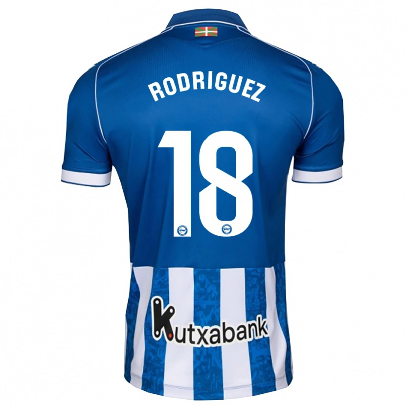 Danxen Kinderen Mikel Rodriguez #18 Blauw Wit Zwart Thuisshirt Thuistenue 2026/27 T-Shirt