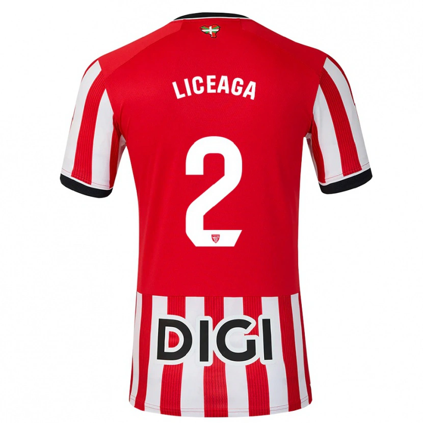 Danxen Kinderen Urko Liceaga #2 Rood Zwart Wit Thuisshirt Thuistenue 2026/27 T-Shirt