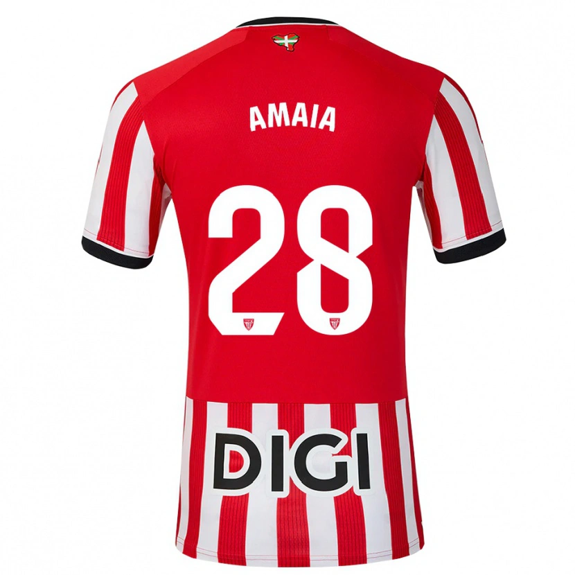 Danxen Kinderen Amaia Martinez De La Peña #28 Rood Zwart Wit Thuisshirt Thuistenue 2026/27 T-Shirt