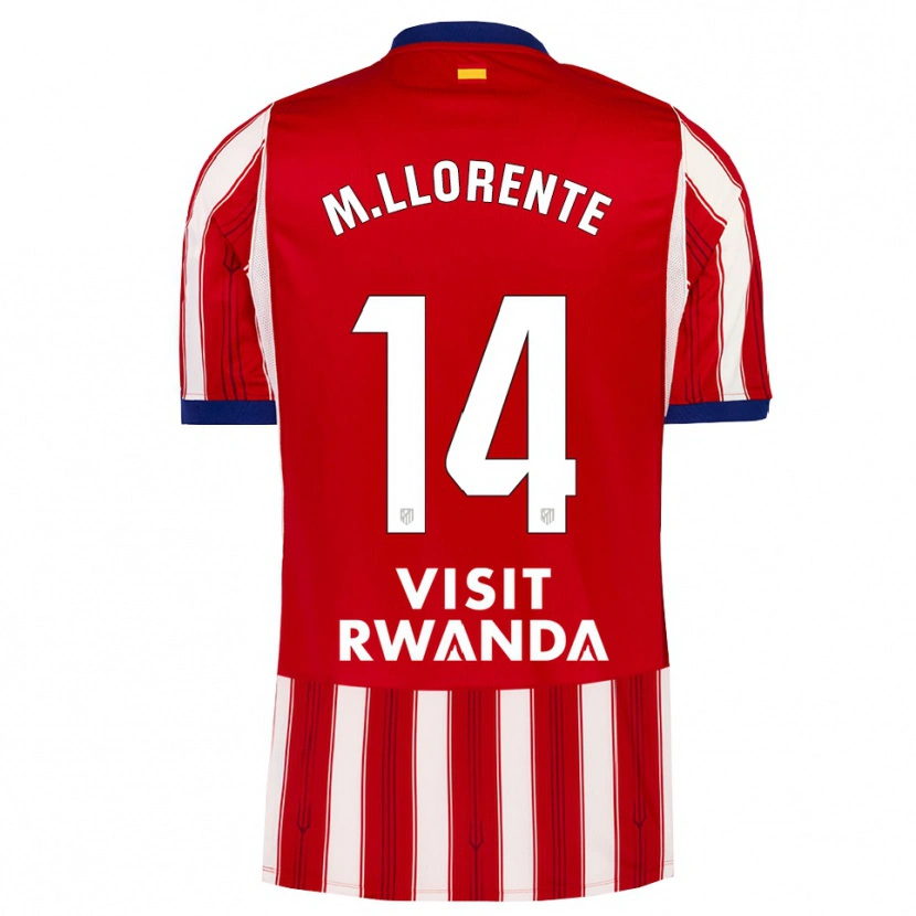 Danxen Kinderen Marcos Llorente #14 Koninklijk Blauw Rood Wit Thuisshirt Thuistenue 2026/27 T-Shirt