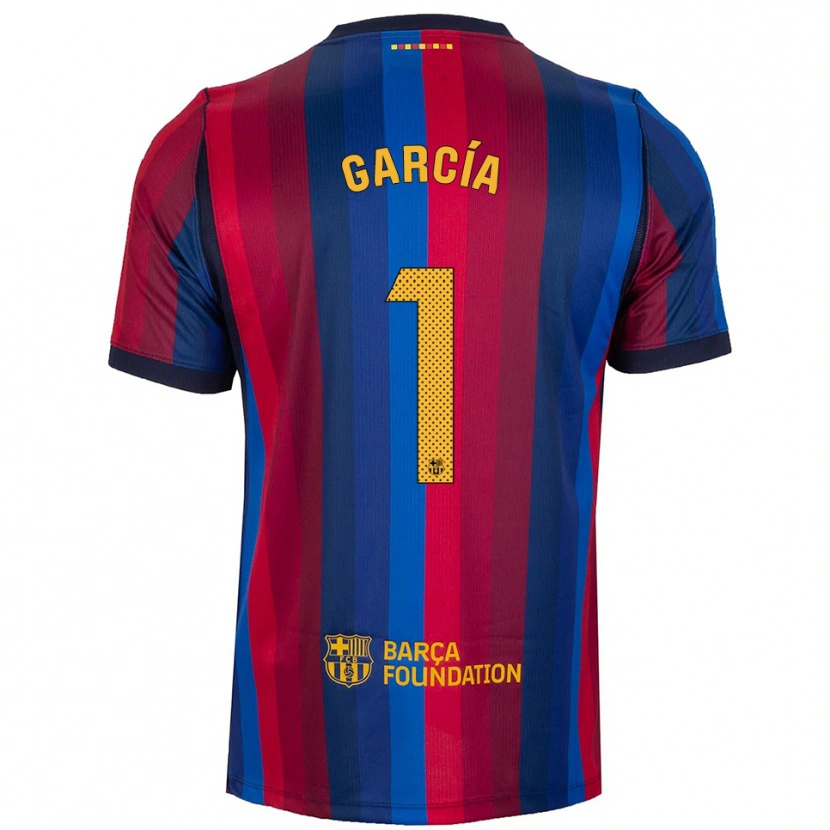 Danxen Kinderen Joan García #1 Koninklijk Blauw Rood Geel Thuisshirt Thuistenue 2026/27 T-Shirt