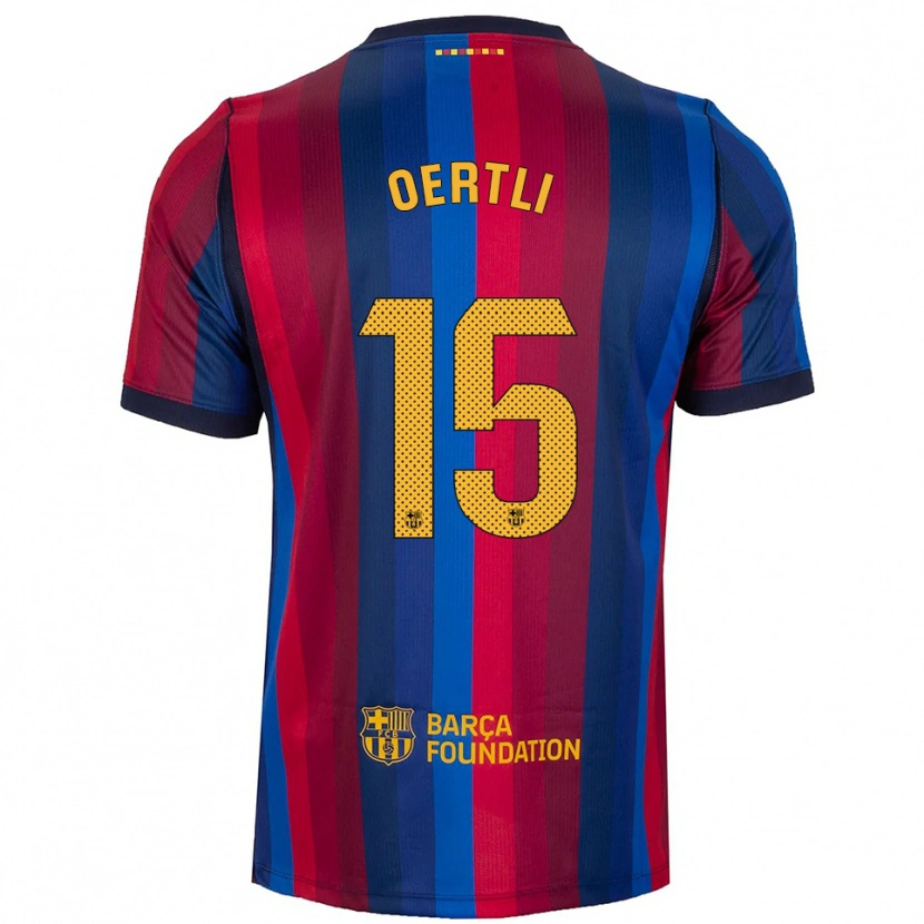 Danxen Kinderen Lorenzo Oertli #15 Koninklijk Blauw Rood Geel Thuisshirt Thuistenue 2026/27 T-Shirt
