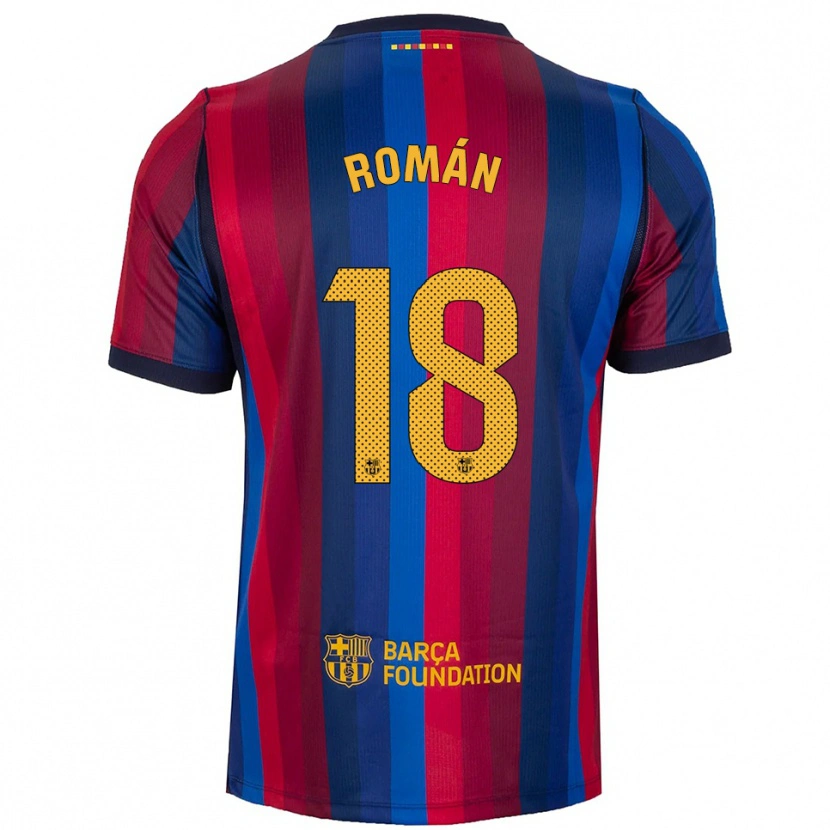 Danxen Kinderen Pocho Román #18 Koninklijk Blauw Rood Geel Thuisshirt Thuistenue 2026/27 T-Shirt