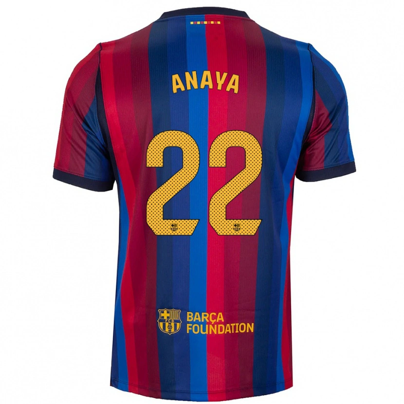 Danxen Kinderen Joan Anaya #22 Koninklijk Blauw Rood Geel Thuisshirt Thuistenue 2026/27 T-Shirt