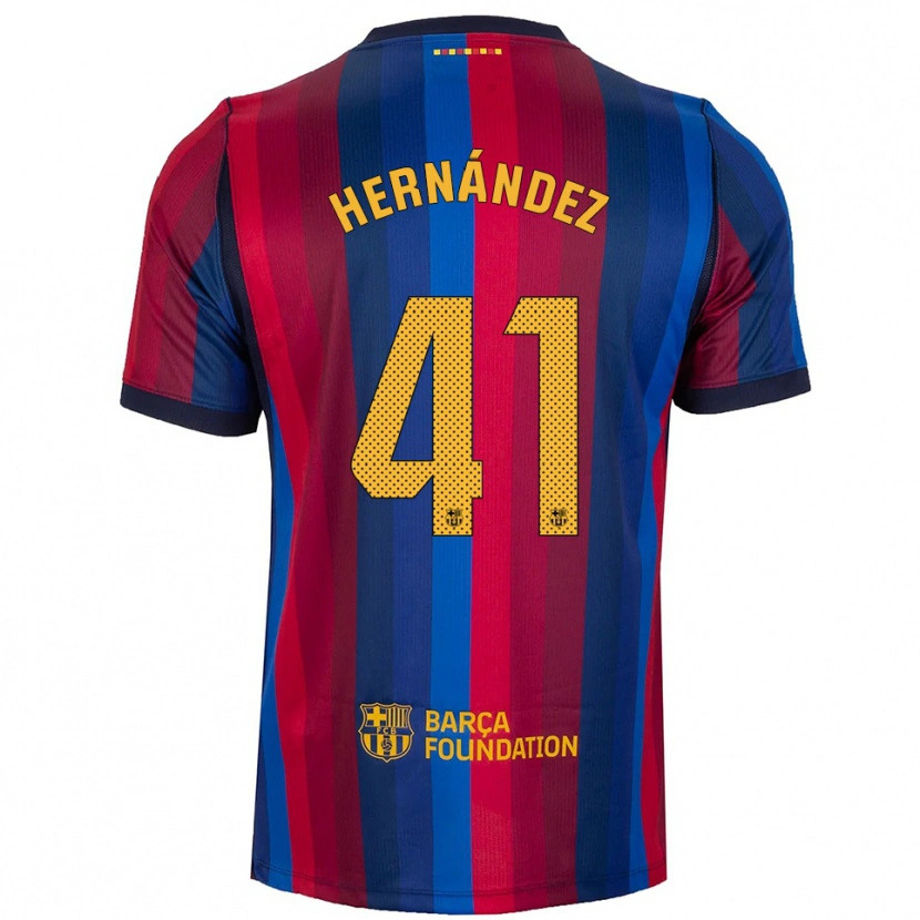 Danxen Kinderen Juan Hernández #41 Koninklijk Blauw Rood Geel Thuisshirt Thuistenue 2026/27 T-Shirt
