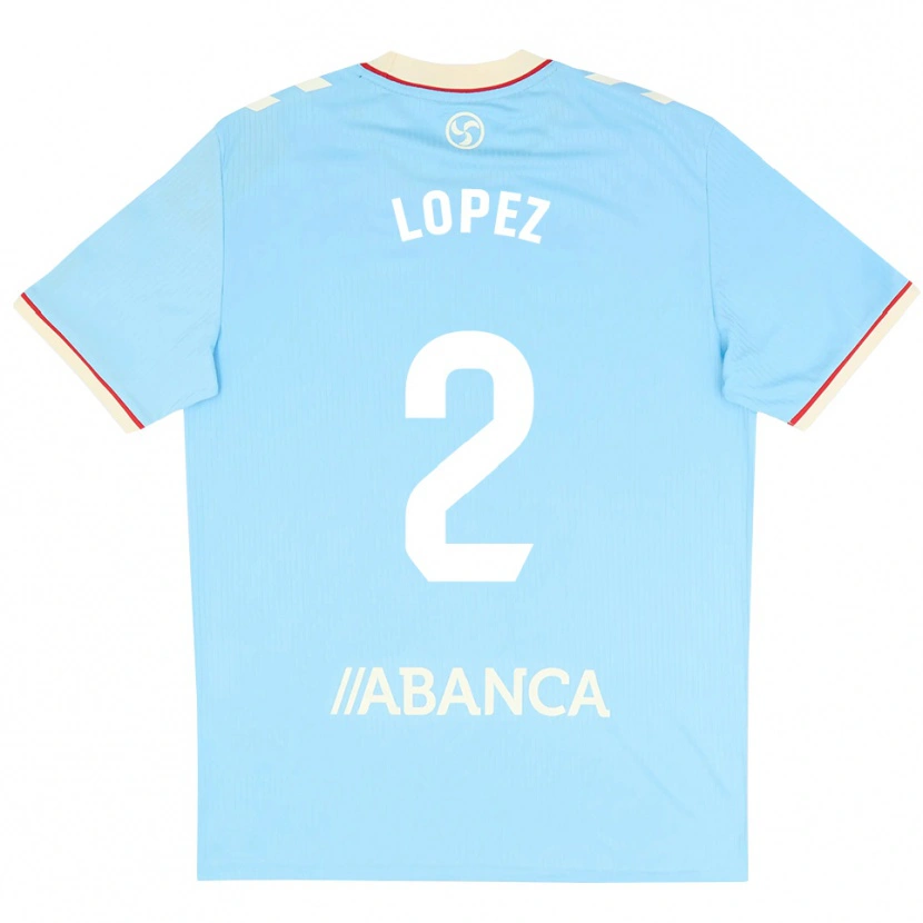 Danxen Kinderen Iván López #2 Hemelsblauw Wit Rood Thuisshirt Thuistenue 2026/27 T-Shirt