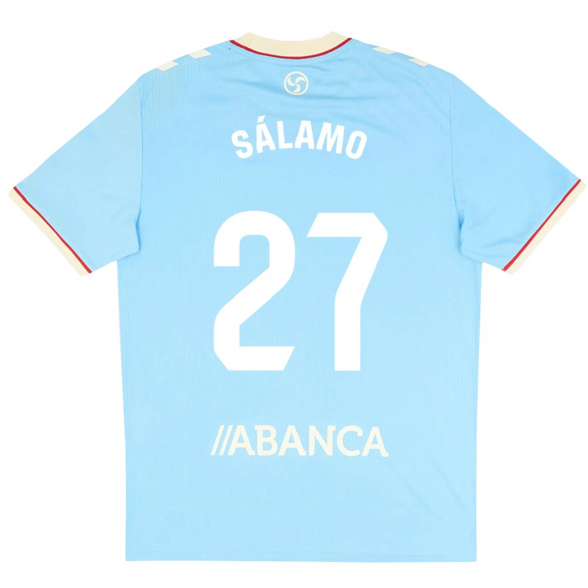 Danxen Kinderen Jorge Sálamo #27 Hemelsblauw Wit Rood Thuisshirt Thuistenue 2026/27 T-Shirt