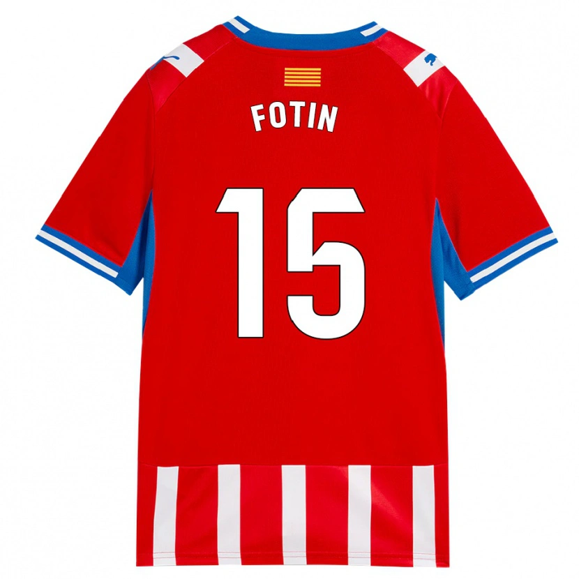 Danxen Kinderen Rareș Fotin #15 Rood Wit Hemelsblauw Thuisshirt Thuistenue 2026/27 T-Shirt