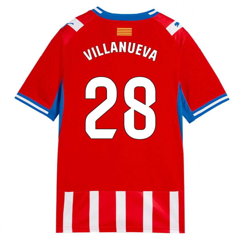 Danxen Kinderen Pablo Villanueva #28 Rood Wit Hemelsblauw Thuisshirt Thuistenue 2026/27 T-Shirt