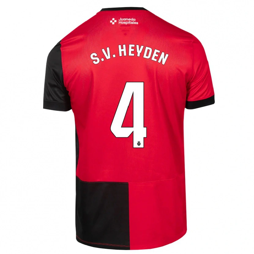 Danxen Kinderen Siebe Van Der Heyden #4 Zwart Rood Wit Thuisshirt Thuistenue 2026/27 T-Shirt