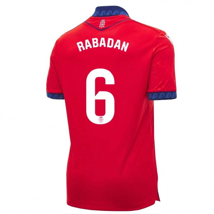 Danxen Kinderen David Rabadán #6 Rood Marineblauw Wit Thuisshirt Thuistenue 2026/27 T-Shirt