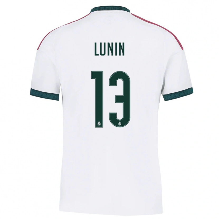 Danxen Kinderen Andriy Lunin #13 Donkergroen Wit Rood Thuisshirt Thuistenue 2026/27 T-Shirt