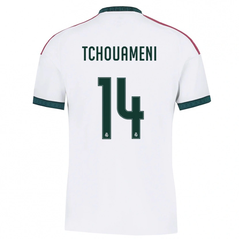 Danxen Kinderen Aurélien Tchouaméni #14 Donkergroen Wit Rood Thuisshirt Thuistenue 2026/27 T-Shirt