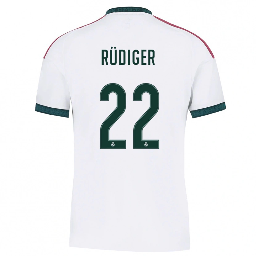Danxen Kinderen Antonio Rüdiger #22 Donkergroen Wit Rood Thuisshirt Thuistenue 2026/27 T-Shirt