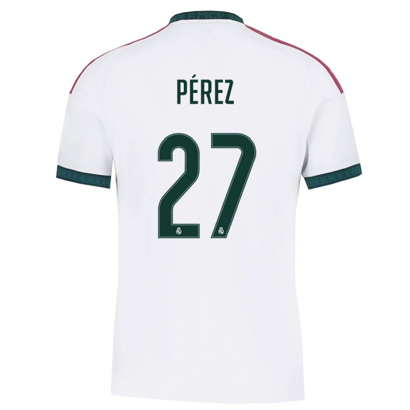 Danxen Kinderen Adrián Pérez #27 Donkergroen Wit Rood Thuisshirt Thuistenue 2026/27 T-Shirt