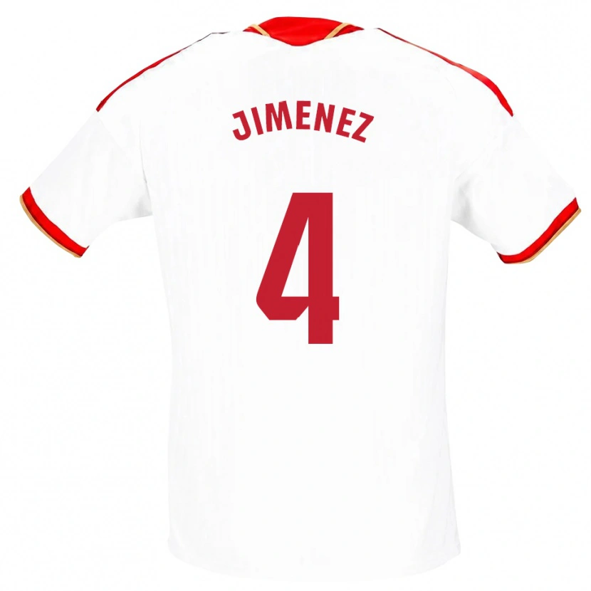 Danxen Kinderen Diego Jiménez #4 Wit Rood Thuisshirt Thuistenue 2026/27 T-Shirt