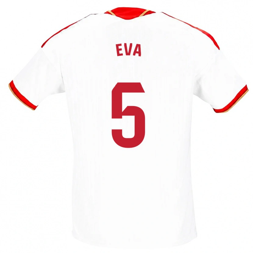 Danxen Kinderen Eva Llamas Hernández #5 Wit Rood Thuisshirt Thuistenue 2026/27 T-Shirt