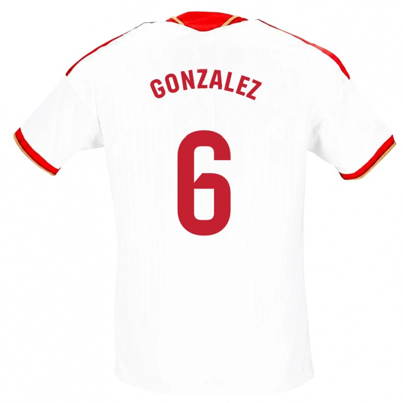 Danxen Kinderen Pamela González #6 Wit Rood Thuisshirt Thuistenue 2026/27 T-Shirt