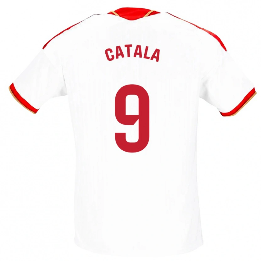 Danxen Kinderen Rubén Catalá #9 Wit Rood Thuisshirt Thuistenue 2026/27 T-Shirt