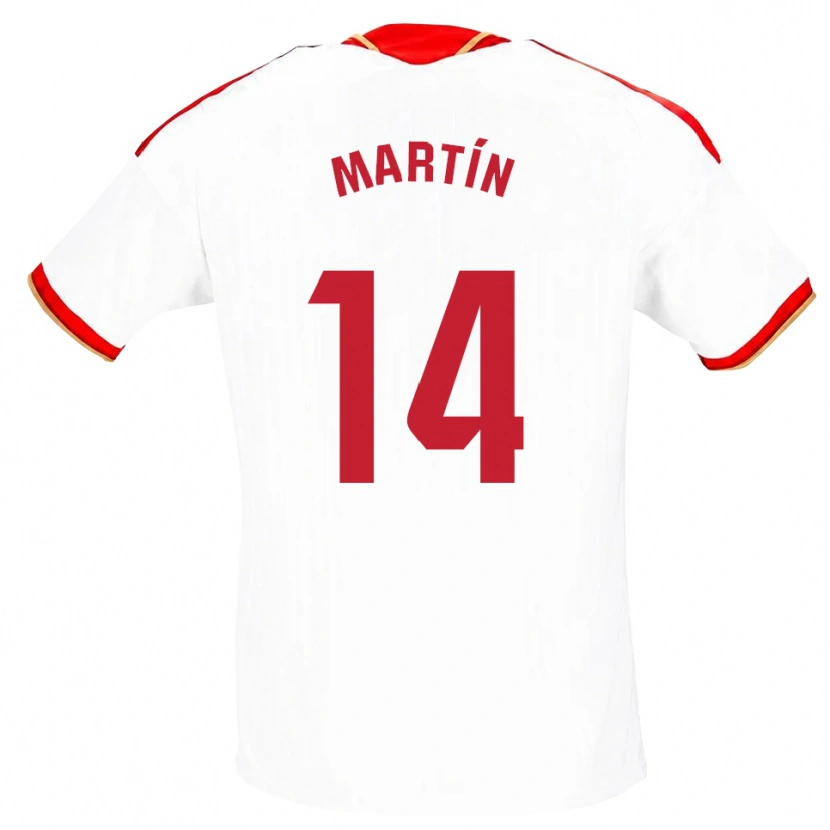 Danxen Kinderen Nazaret Martín #14 Wit Rood Thuisshirt Thuistenue 2026/27 T-Shirt