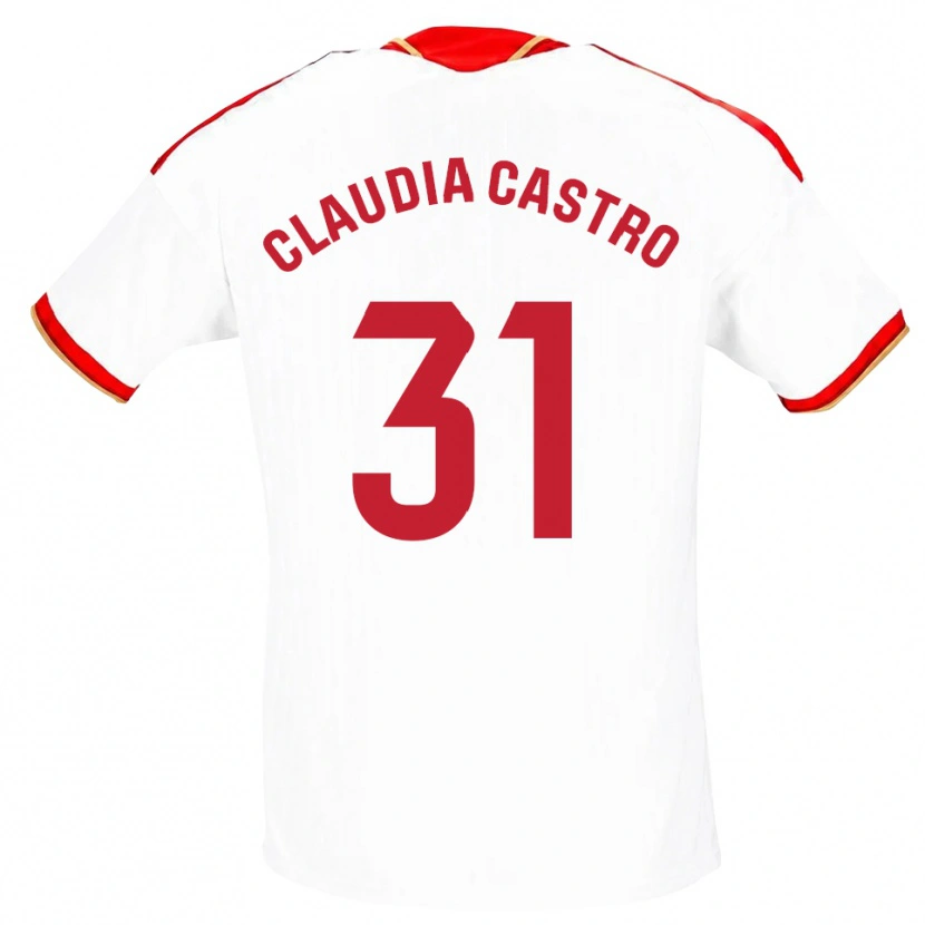 Danxen Kinderen Claudia Castro Romero #31 Wit Rood Thuisshirt Thuistenue 2026/27 T-Shirt