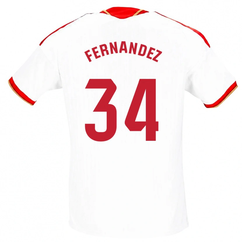 Danxen Kinderen Marc Fernández #34 Wit Rood Thuisshirt Thuistenue 2026/27 T-Shirt