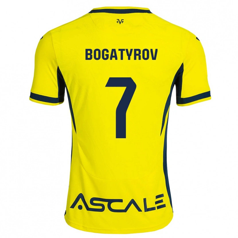 Danxen Kinderen Vladyslav Bogatyrov #7 Geel Zwart Rood Thuisshirt Thuistenue 2026/27 T-Shirt