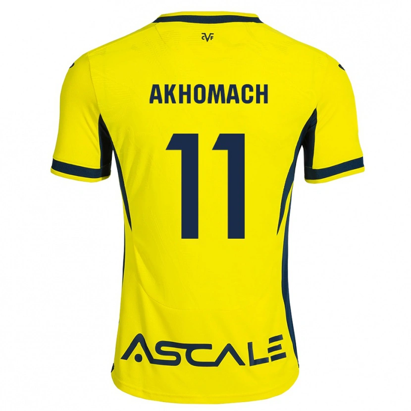 Danxen Kinderen Ilias Akhomach #11 Geel Zwart Rood Thuisshirt Thuistenue 2026/27 T-Shirt