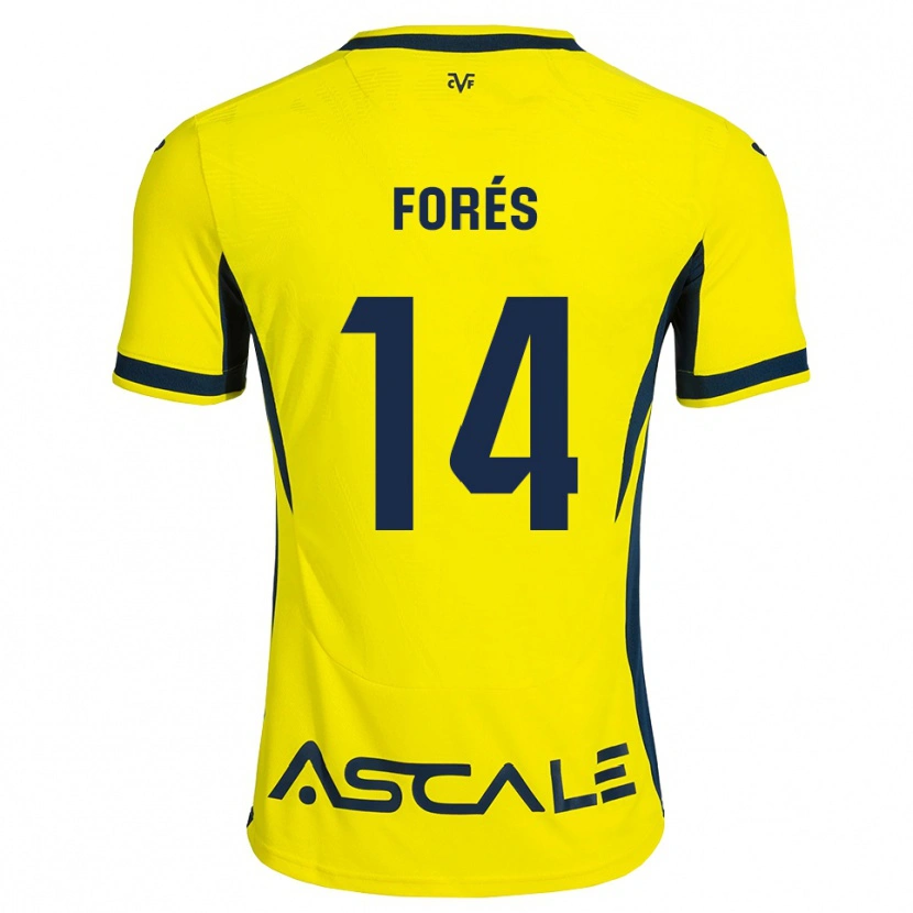 Danxen Kinderen Arnau Forés #14 Geel Zwart Rood Thuisshirt Thuistenue 2026/27 T-Shirt