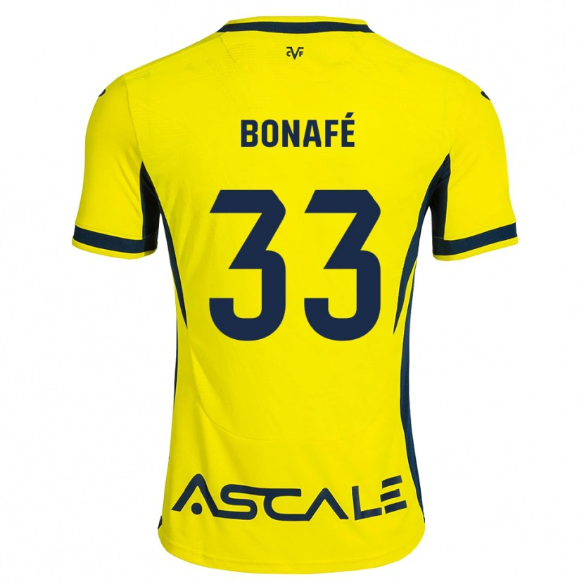 Danxen Kinderen César Bonafé #33 Geel Zwart Rood Thuisshirt Thuistenue 2026/27 T-Shirt