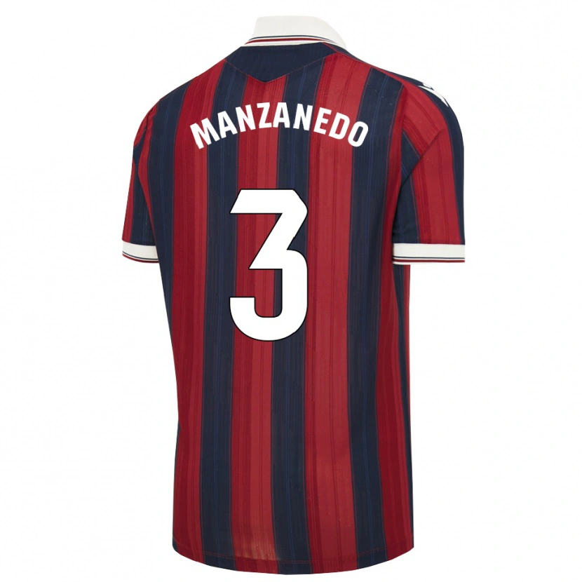 Danxen Kinderen Aitor Manzanedo #3 Middernachtblauw Rood Thuisshirt Thuistenue 2026/27 T-Shirt