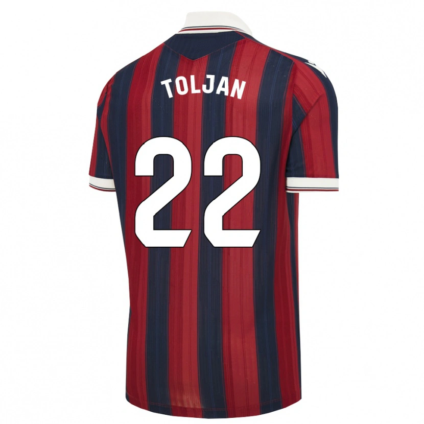 Danxen Kinderen Jeremy Toljan #22 Middernachtblauw Rood Thuisshirt Thuistenue 2026/27 T-Shirt