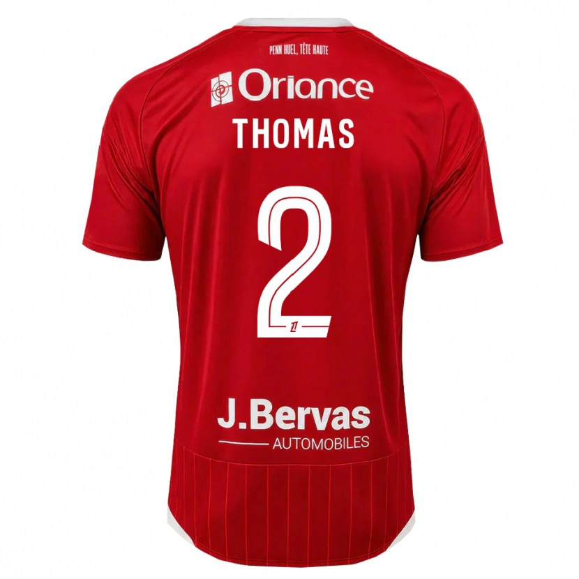 Danxen Kinderen Nathan Thomas #2 Wit Rood Thuisshirt Thuistenue 2026/27 T-Shirt