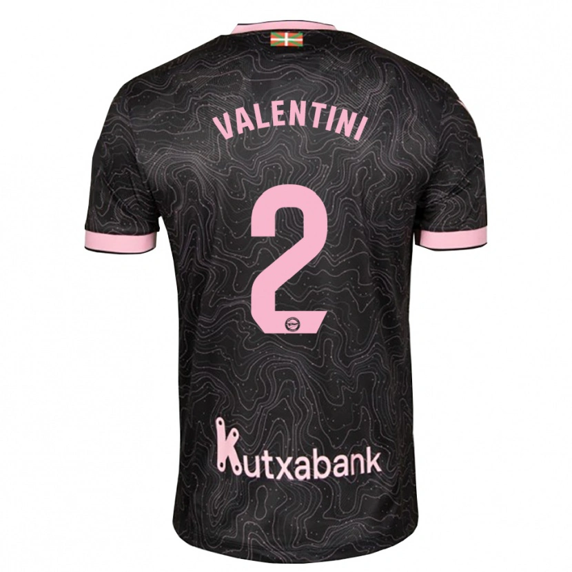 Danxen Kinderen Nicolás Valentini #2 Zwart Roze Uitshirt Uittenue 2026/27 T-Shirt
