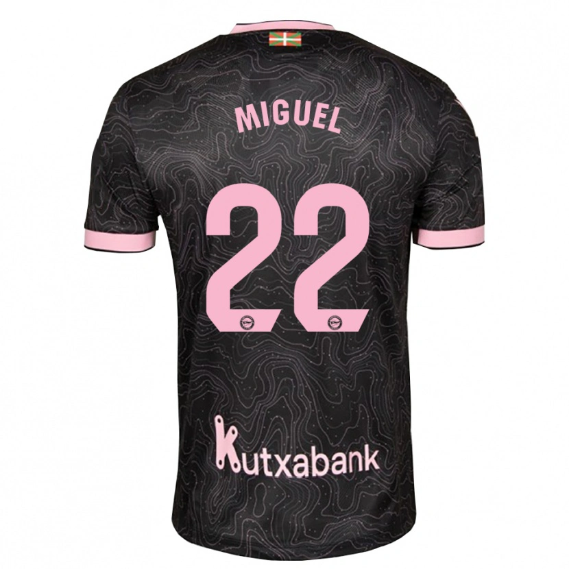Danxen Kinderen Miguel Rodríguez #22 Zwart Roze Uitshirt Uittenue 2026/27 T-Shirt
