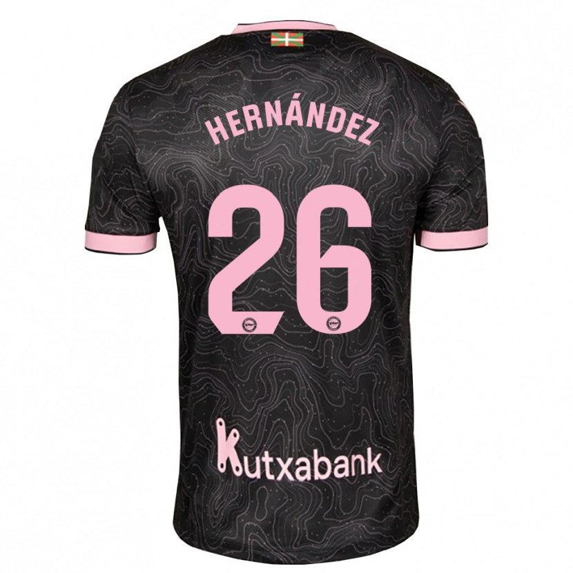 Danxen Kinderen Izei Hernández #26 Zwart Roze Uitshirt Uittenue 2026/27 T-Shirt