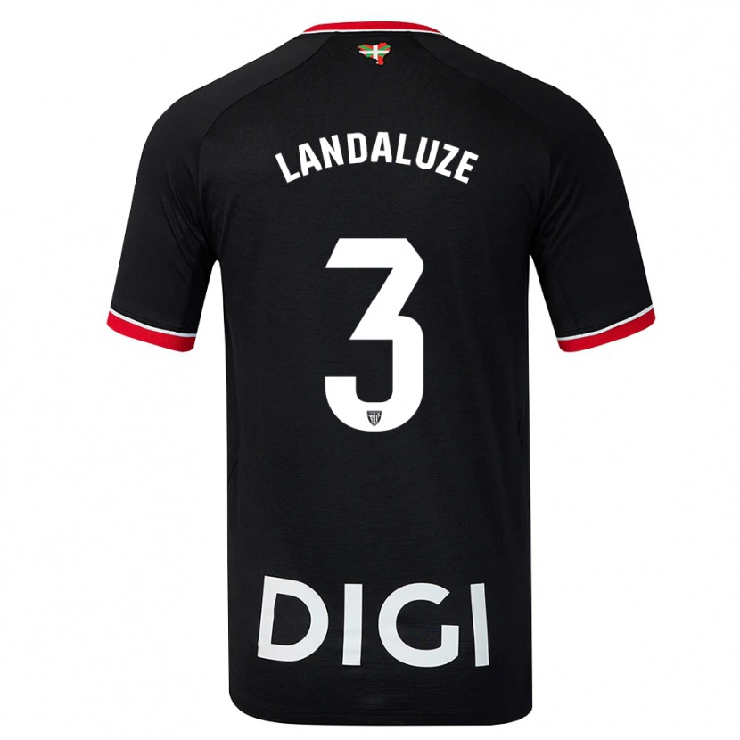 Danxen Kinderen Naia Landaluze Marquínez #3 Zwart Wit Rood Uitshirt Uittenue 2026/27 T-Shirt