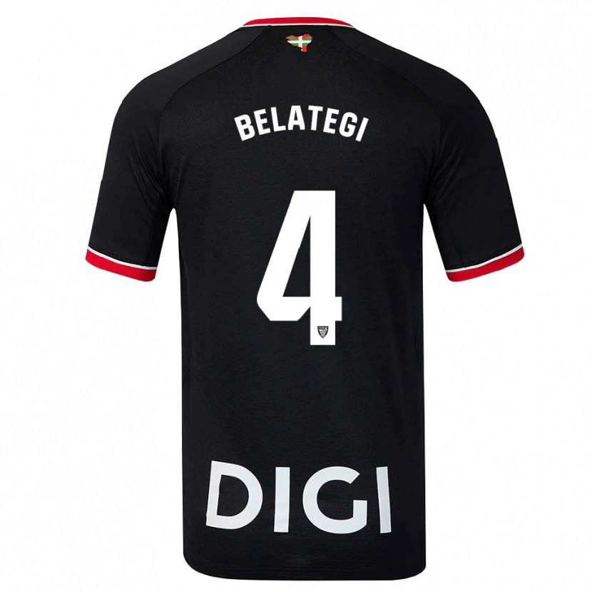 Danxen Kinderen Danel Belategi #4 Zwart Wit Rood Uitshirt Uittenue 2026/27 T-Shirt