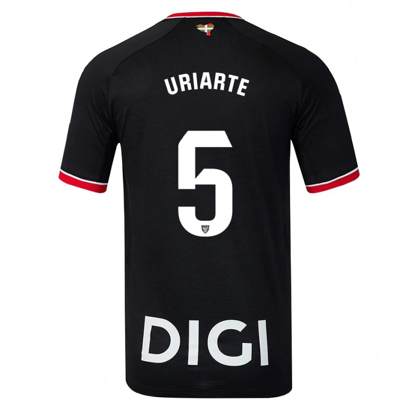Danxen Kinderen Naroa Uriarte Urazurrutia #5 Zwart Wit Rood Uitshirt Uittenue 2026/27 T-Shirt