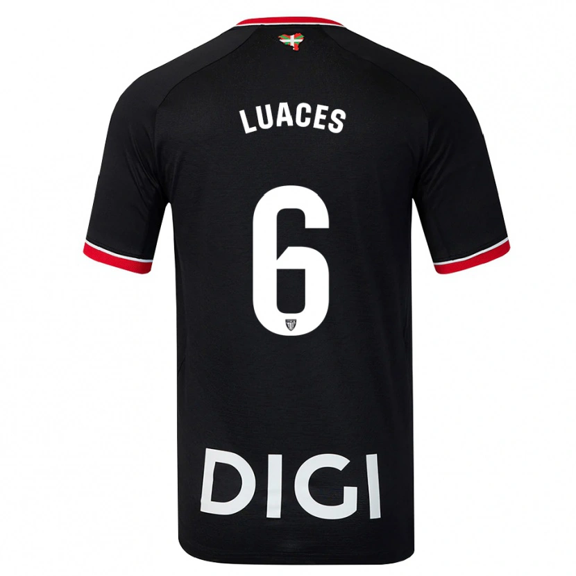 Danxen Kinderen Iraitz Luaces #6 Zwart Wit Rood Uitshirt Uittenue 2026/27 T-Shirt