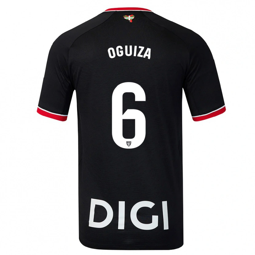 Danxen Kinderen Irene Oguiza Martínez #6 Zwart Wit Rood Uitshirt Uittenue 2026/27 T-Shirt