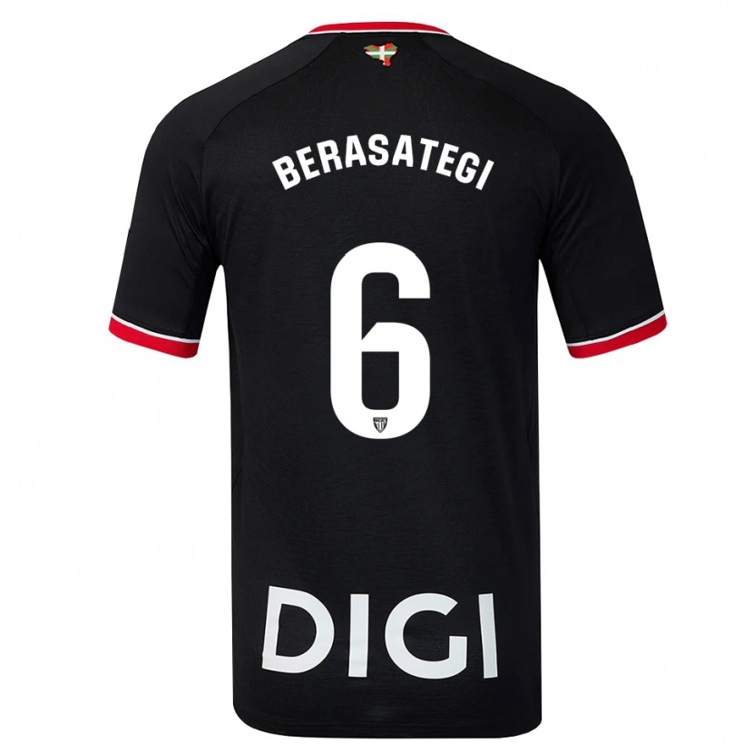 Danxen Kinderen Suhar Berasategi #6 Zwart Wit Rood Uitshirt Uittenue 2026/27 T-Shirt