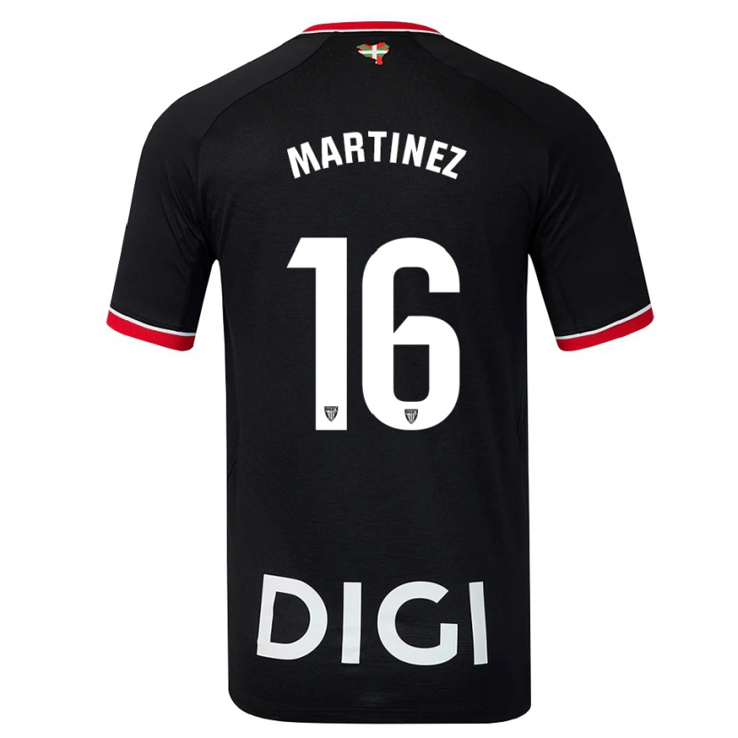Danxen Kinderen Pablo Martínez #16 Zwart Wit Rood Uitshirt Uittenue 2026/27 T-Shirt