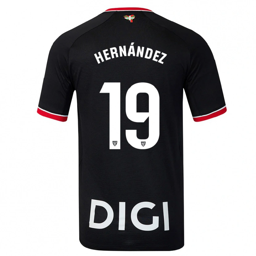 Danxen Kinderen Egoitz Hernández #19 Zwart Wit Rood Uitshirt Uittenue 2026/27 T-Shirt