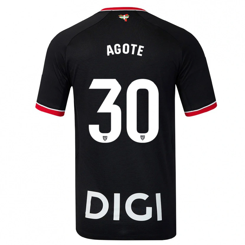 Danxen Kinderen Daniela Agote Aguirre #30 Zwart Wit Rood Uitshirt Uittenue 2026/27 T-Shirt