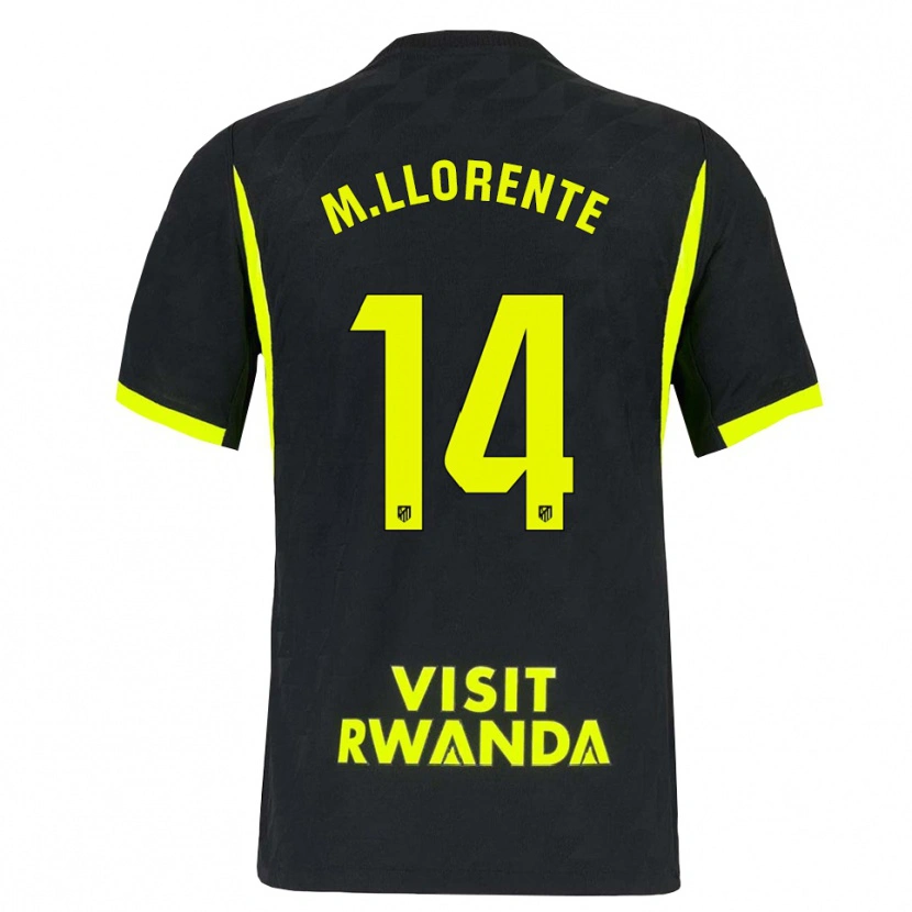 Danxen Kinderen Marcos Llorente #14 Heldergroen Zwart Uitshirt Uittenue 2026/27 T-Shirt