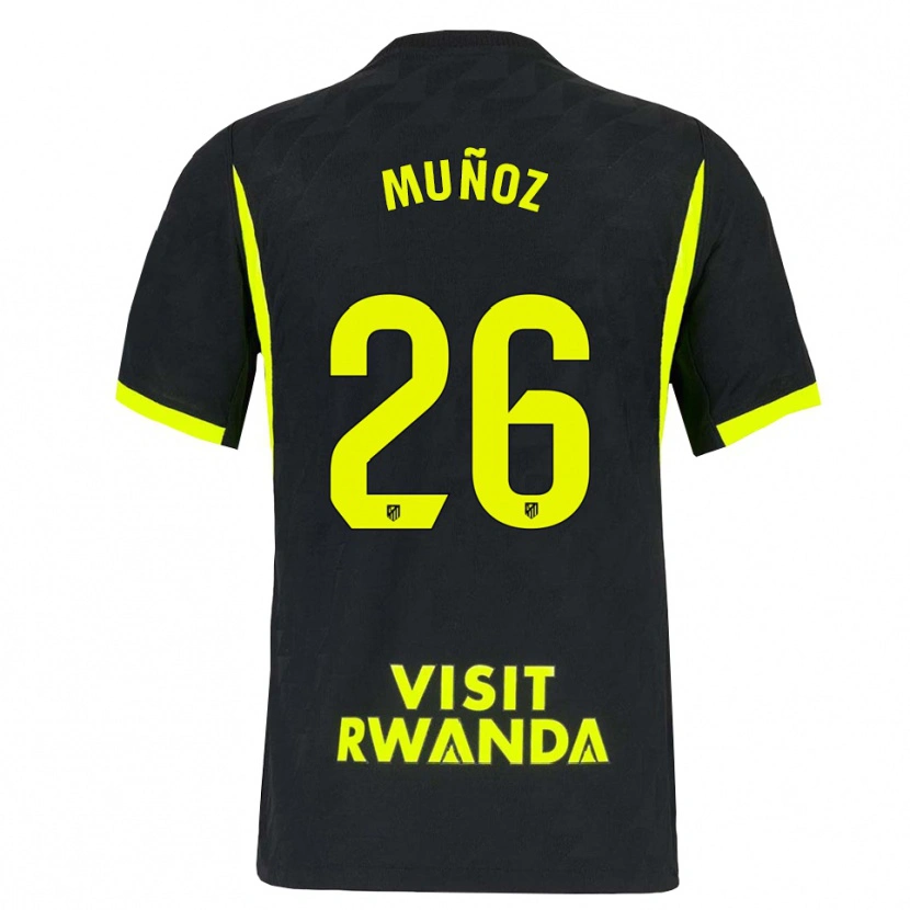 Danxen Kinderen Izan Muñoz #26 Heldergroen Zwart Uitshirt Uittenue 2026/27 T-Shirt
